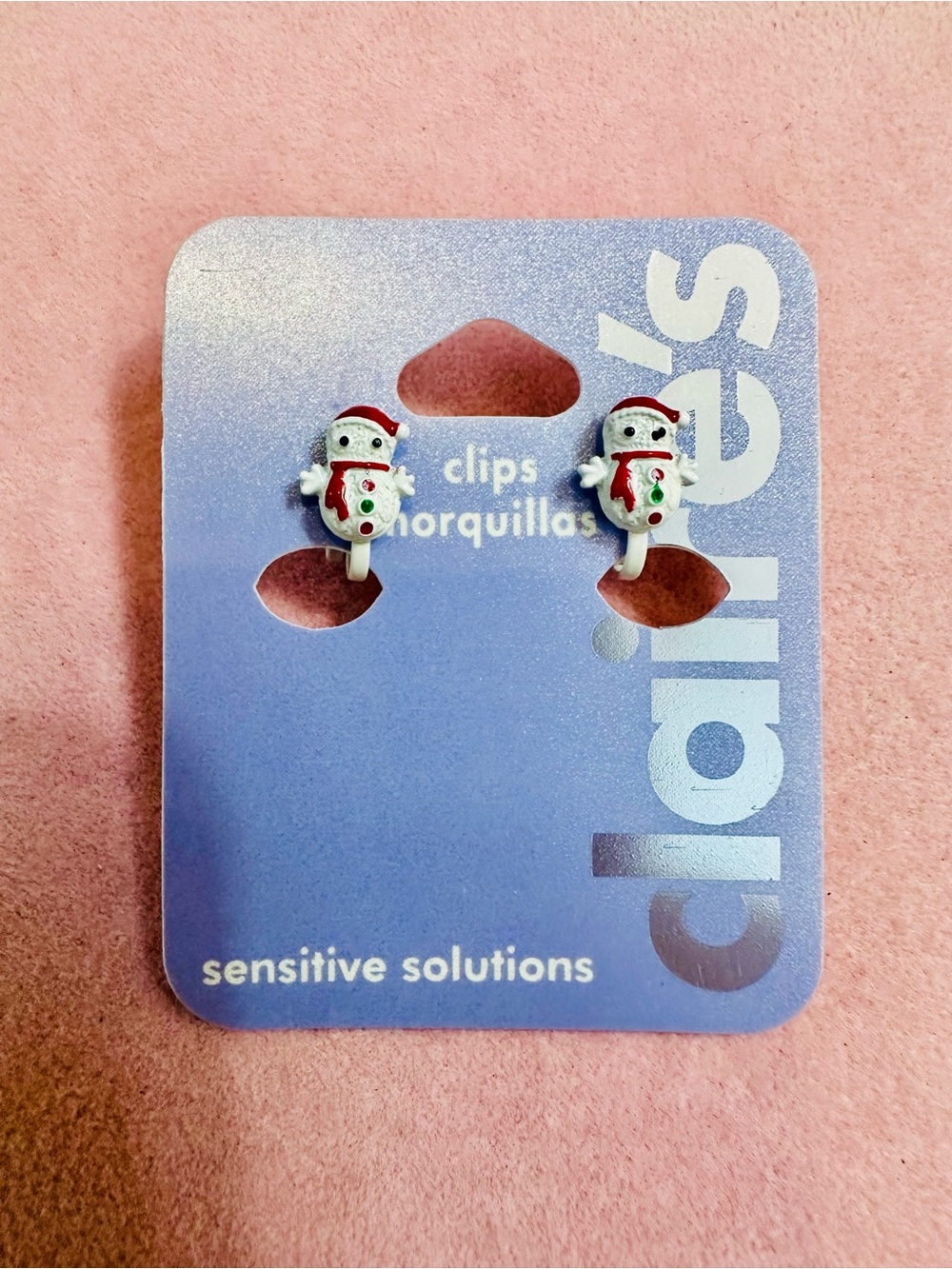 NWT Christmas Snowman Clip-On Earrings Holiday Jewelry